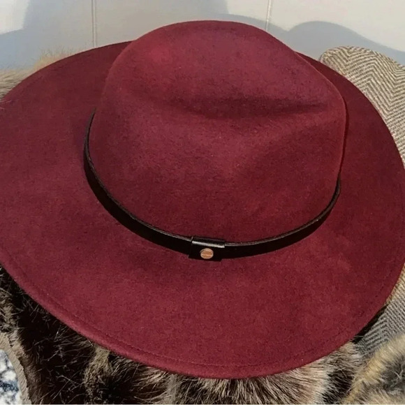 ALL SAINTS Designer Women’s Wool Logo Rivet Lux Fedora Wide Brim Hat - Picture 2 of 15